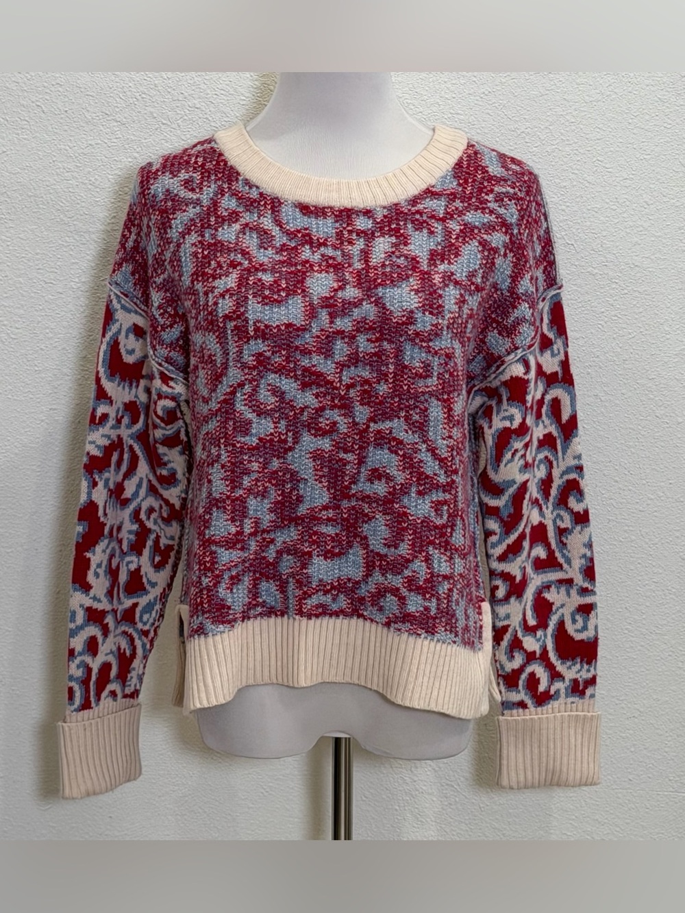 Sundance Sweater Medium Cashmere Angora Wool Blend Fair Isle Boho Pullover Artsy